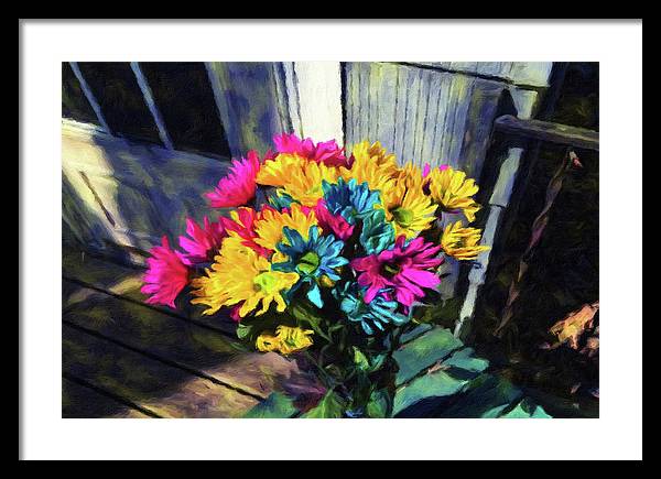 Flowers At The Door - Framed Print