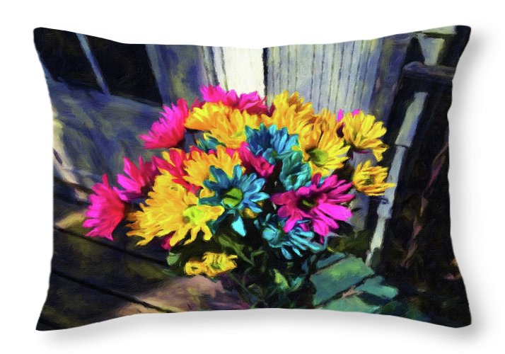 Flowers At The Door - Throw Pillow