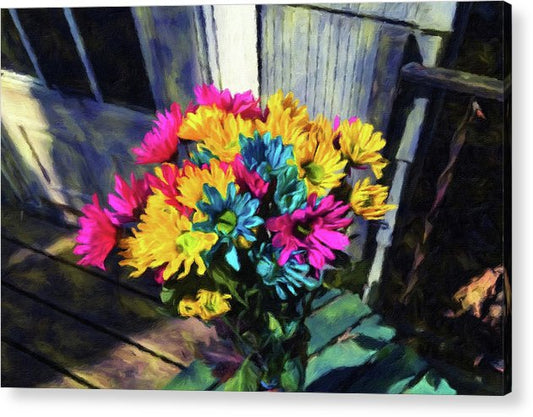 Flowers At The Door - Acrylic Print