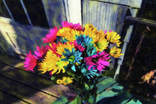 Flowers At The Door - Art Print