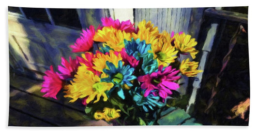 Flowers At The Door - Beach Towel