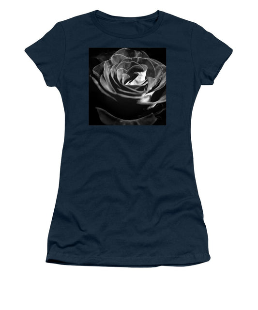 Large Black and White Rose - Women's T-Shirt