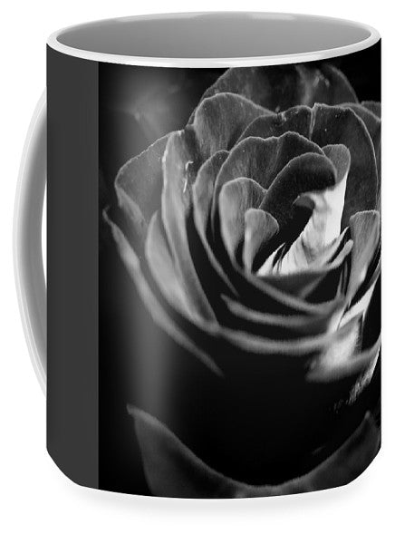 Large Black and White Rose - Mug