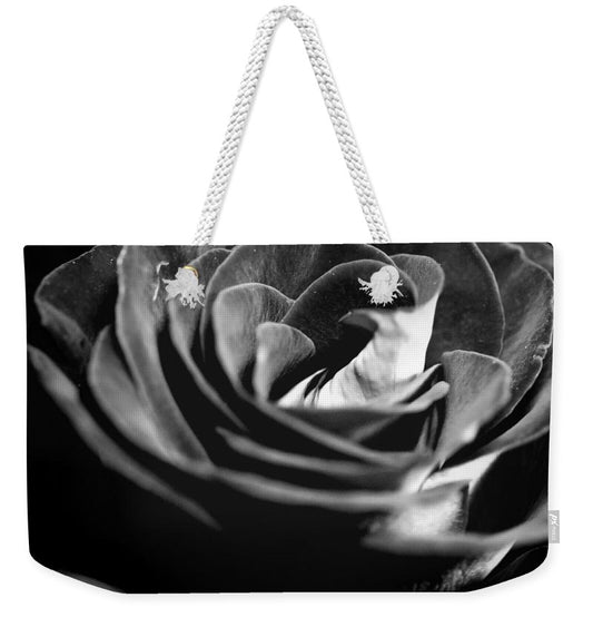 Large Black and White Rose - Weekender Tote Bag