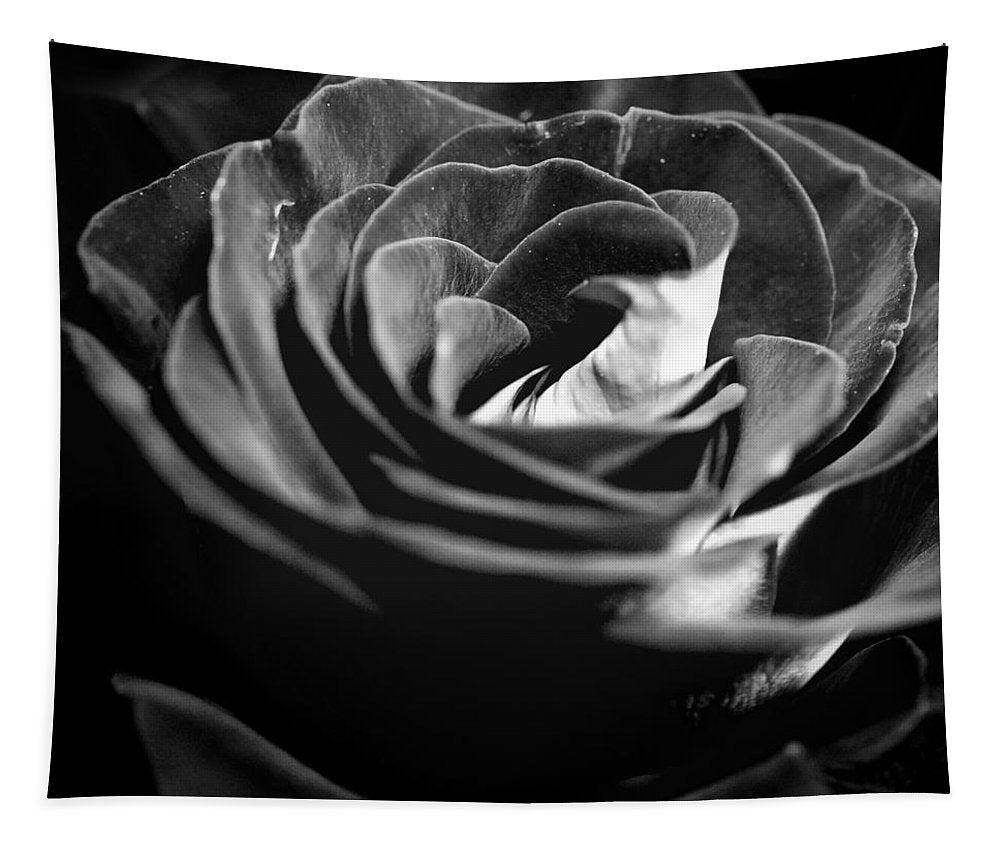Large Black and White Rose - Tapestry