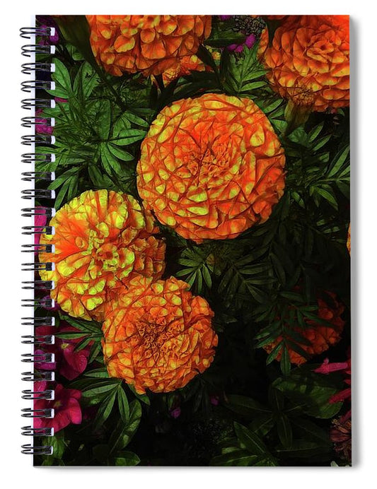 Large Marigolds - Spiral Notebook