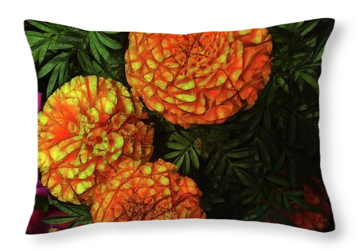 Large Marigolds - Throw Pillow
