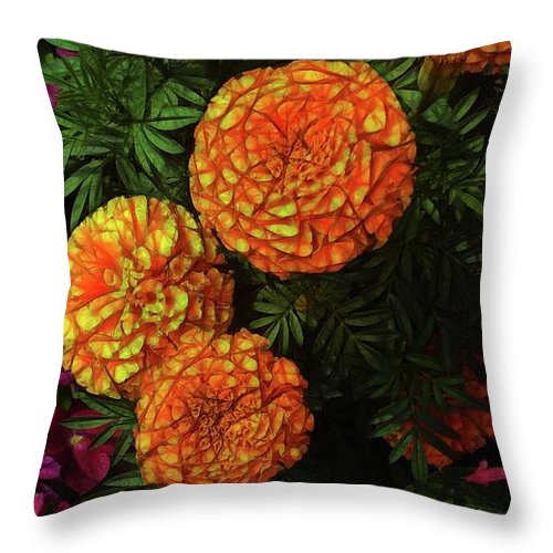 Large Marigolds - Throw Pillow