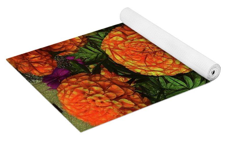 Large Marigolds - Yoga Mat