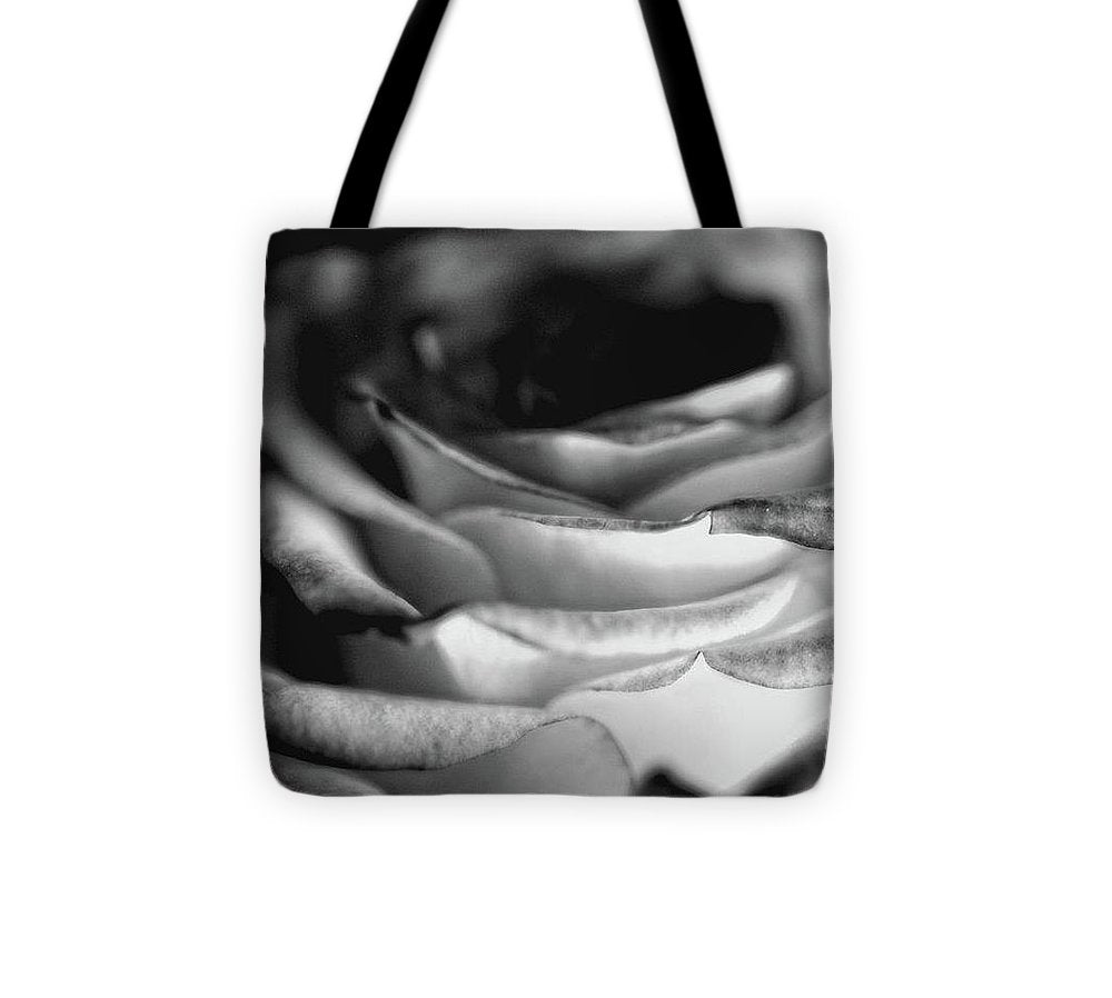 Light Black and White Rose - Tote Bag