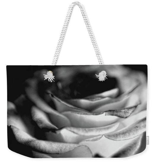 Light Black and White Rose - Weekender Tote Bag