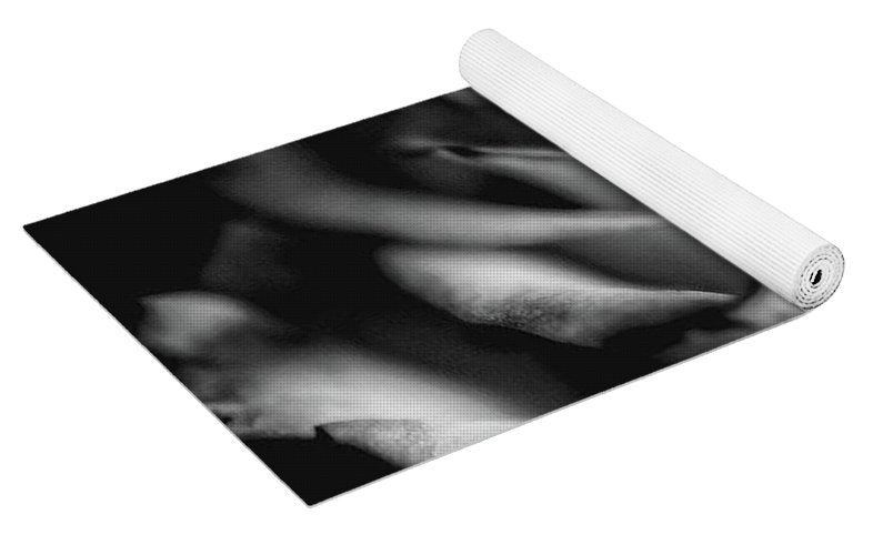 Light Black and White Rose - Yoga Mat