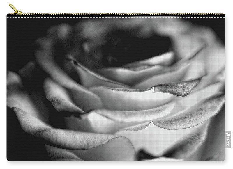 Light Black and White Rose - Carry-All Pouch