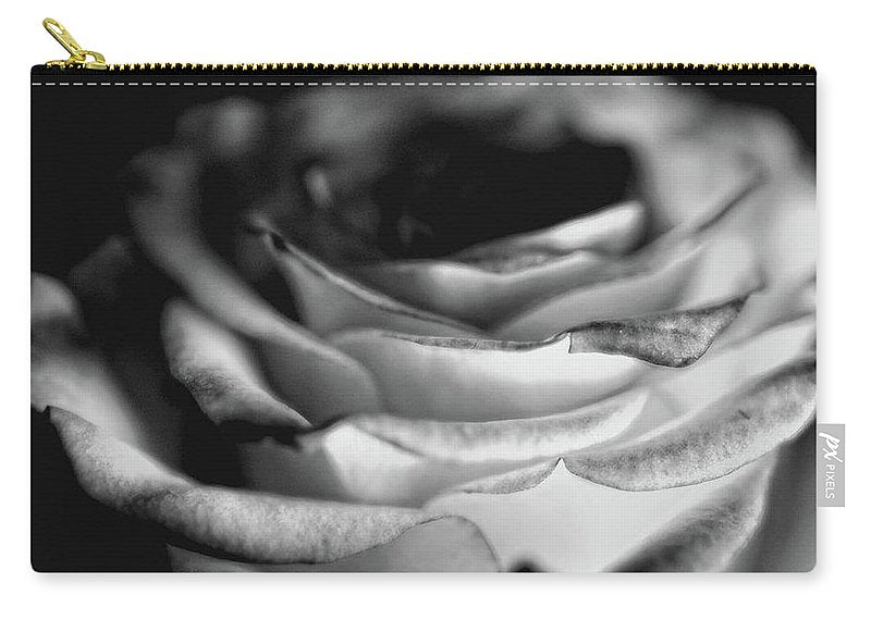 Light Black and White Rose - Carry-All Pouch