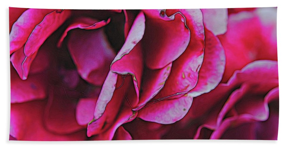 Pink and White Flowers - Beach Towel