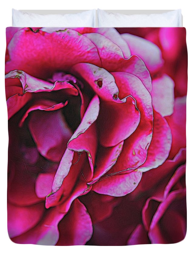 Pink and White Flowers - Duvet Cover