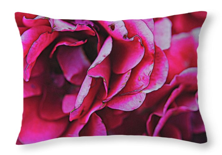 Pink and White Flowers - Throw Pillow
