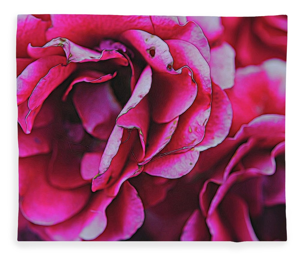 Pink and White Flowers - Blanket