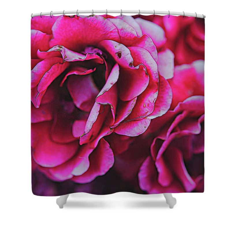Pink and White Flowers - Shower Curtain