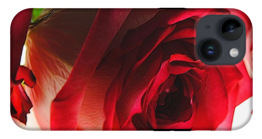 Pink Lined White Rose #1 - Phone Case