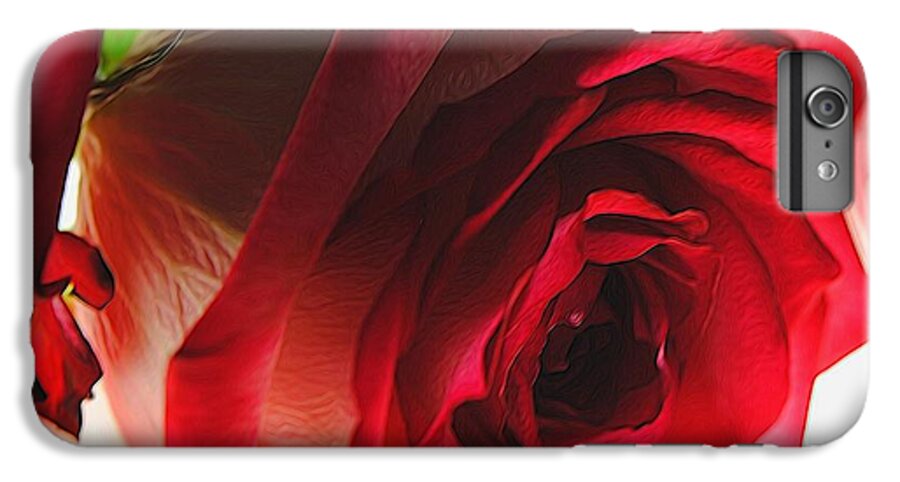 Pink Lined White Rose #1 - Phone Case