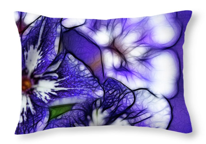 Purple and White Flowers - Throw Pillow