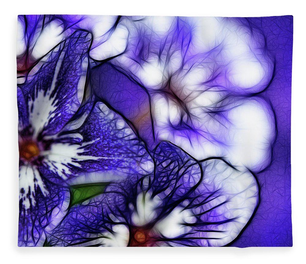 Purple and White Flowers - Blanket