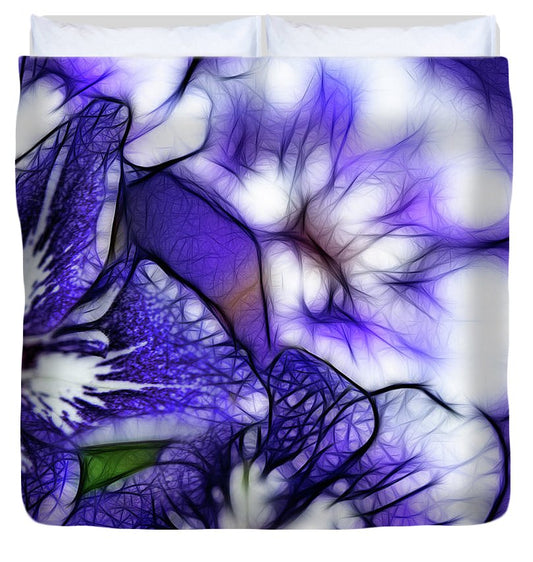 Purple and White Flowers - Duvet Cover