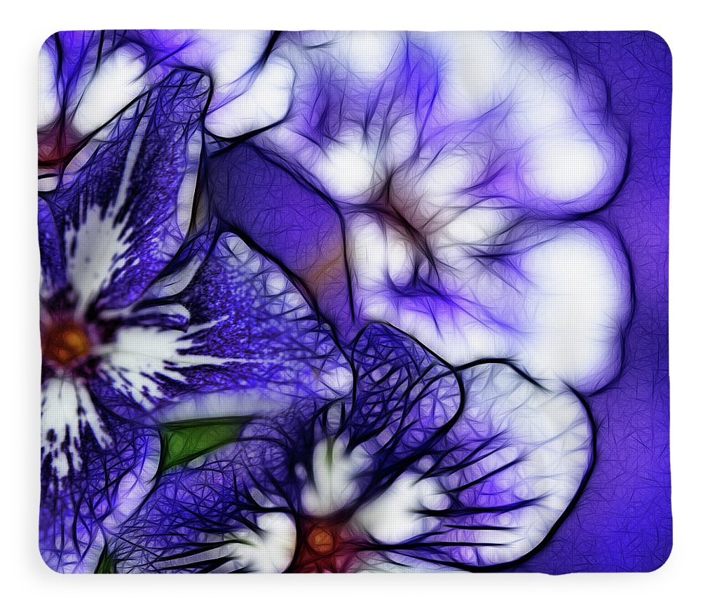 Purple and White Flowers - Blanket