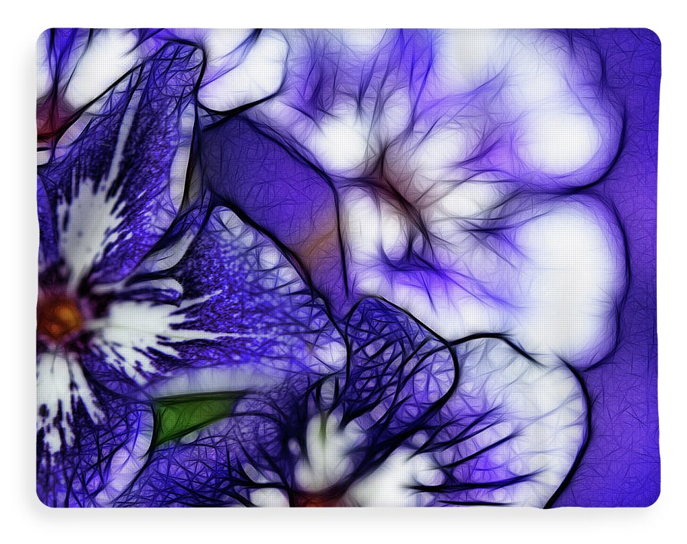 Purple and White Flowers - Blanket