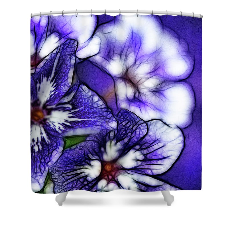 Purple and White Flowers - Shower Curtain