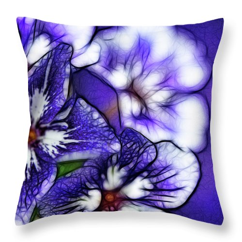 Purple and White Flowers - Throw Pillow