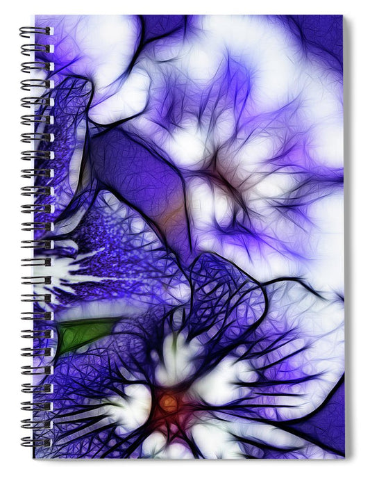 Purple and White Flowers - Spiral Notebook