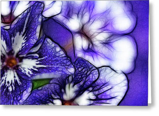 Purple and White Flowers - Greeting Card