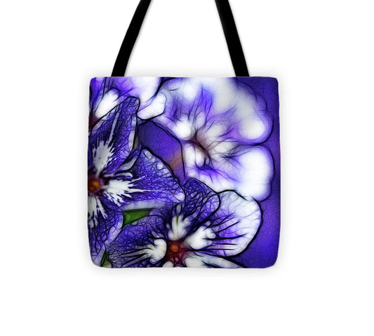 Purple and White Flowers - Tote Bag