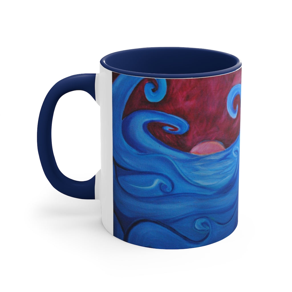 Blown Ocean Waves Accent Coffee Mug, 11oz