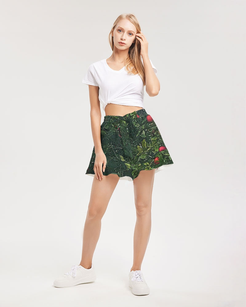 Apple Tree Close Up Women's Ruffle Shorts