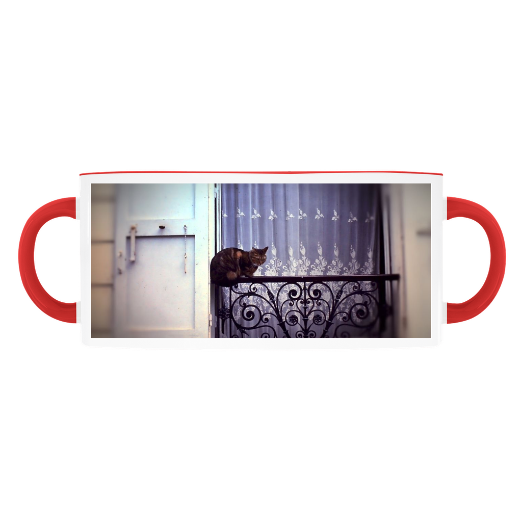 Cat on a French Balcony 1967 Accent Mugs