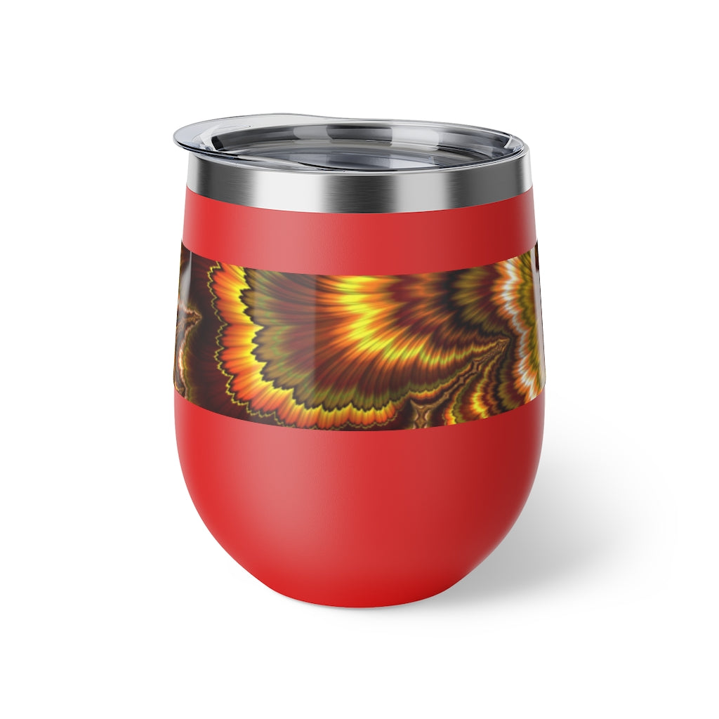 Turkey Feather Fractal Copper Vacuum Insulated Cup, 12oz