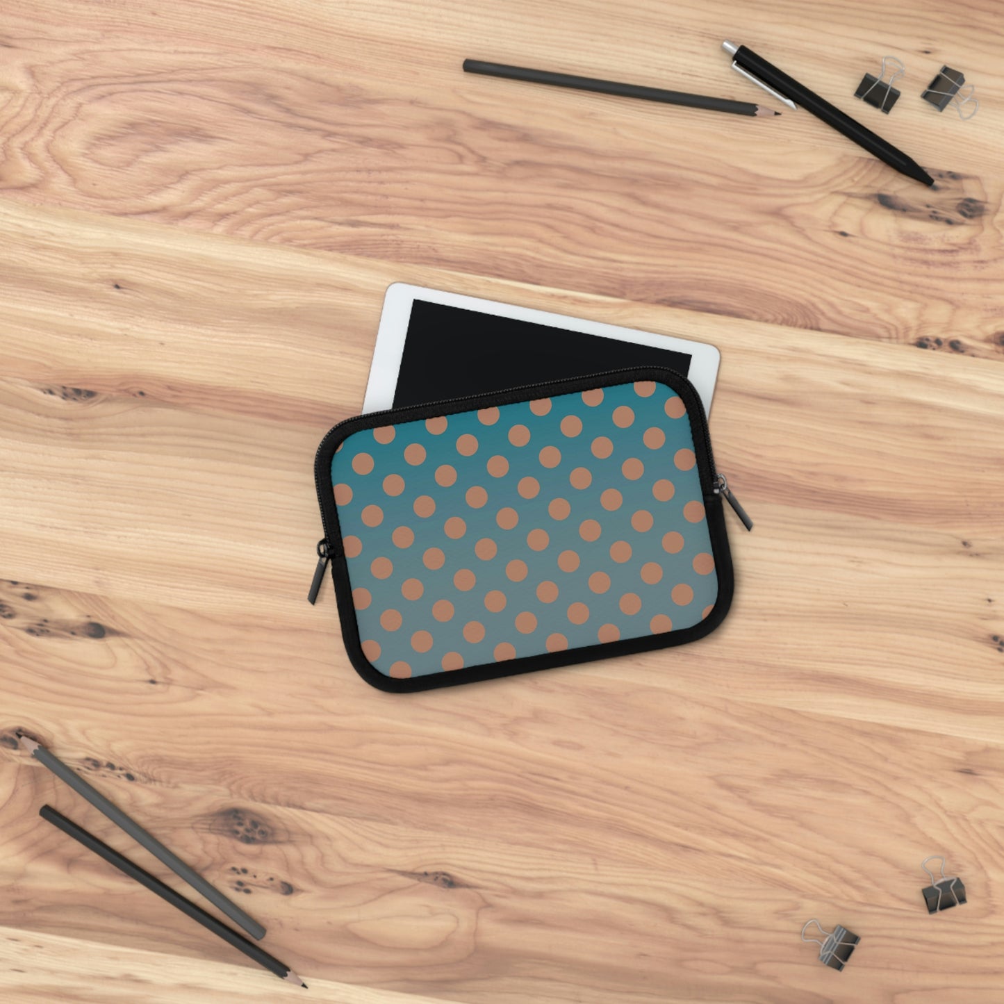 Denim and Brown Polkadots Laptop Sleeve