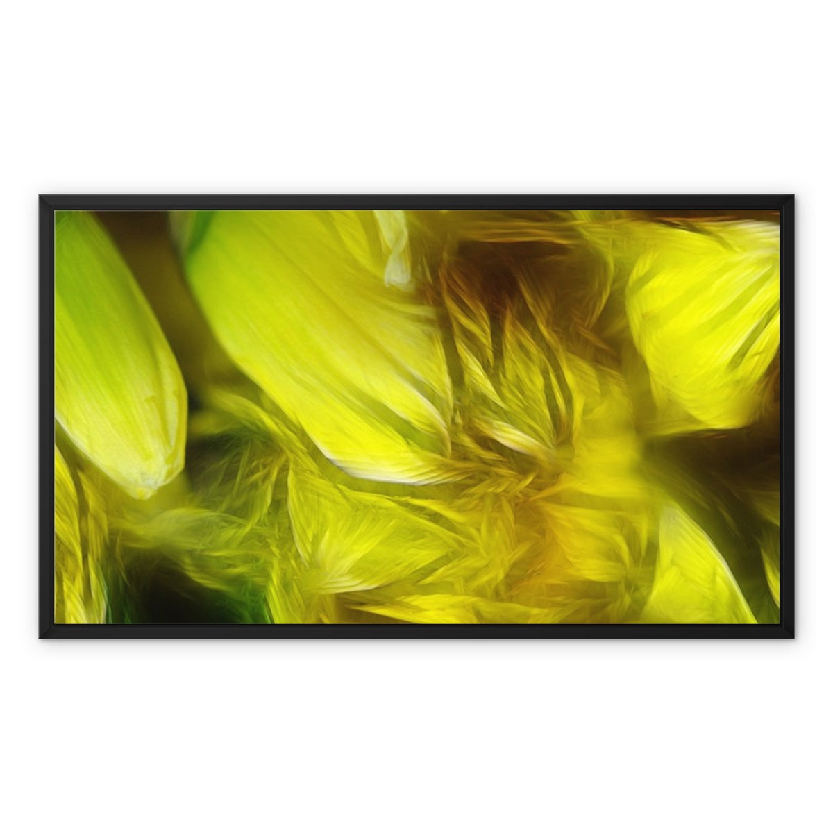 Abstract Yellow Daffodils Framed Canvas