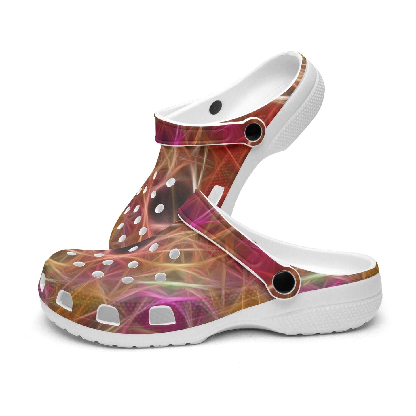 Pink and Cream Kaleidoscope 413. All Over Printed Clogs