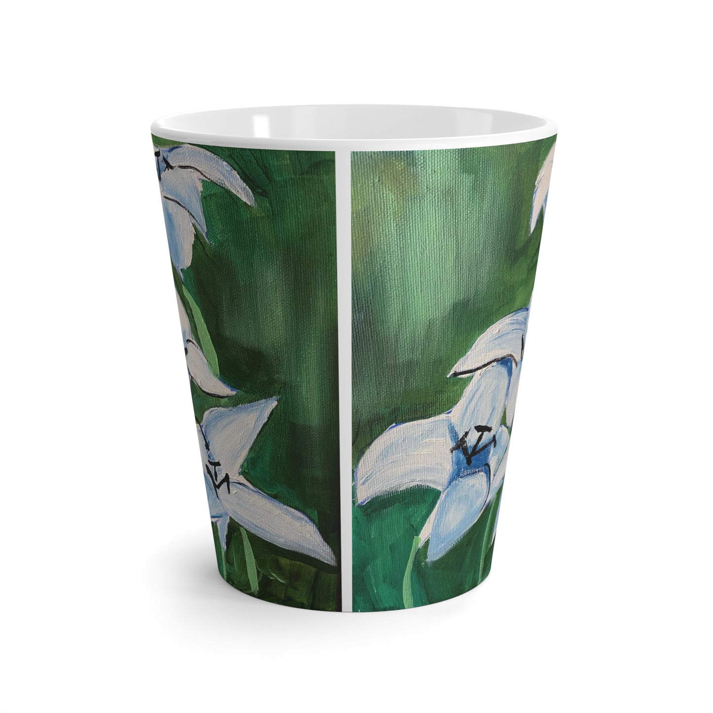 Lilies in Blue Latte Mug