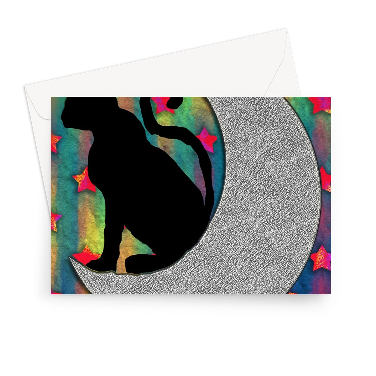 Cat On A Moon Greeting Card