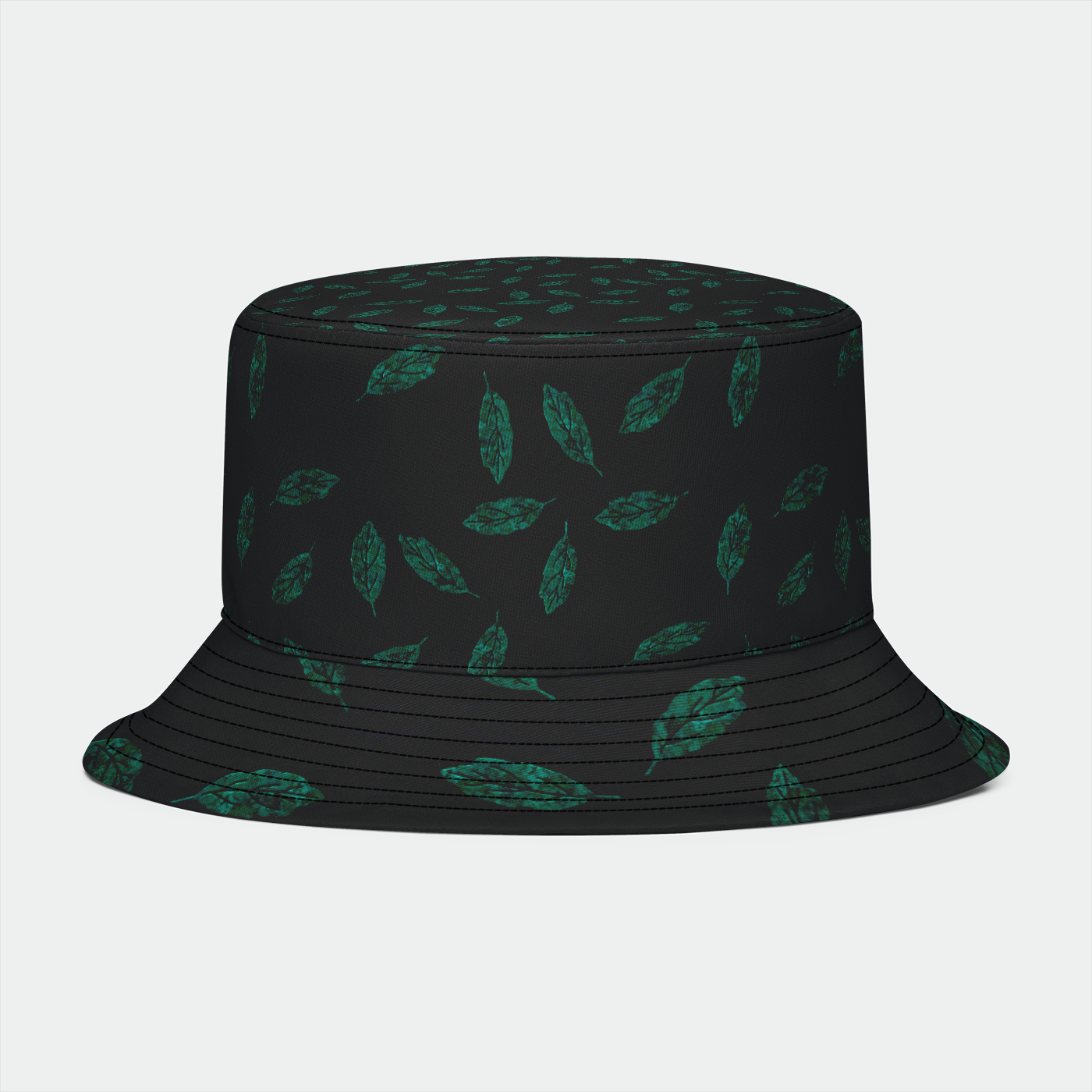 Copper Leaves Gray Vines Bucket Hat