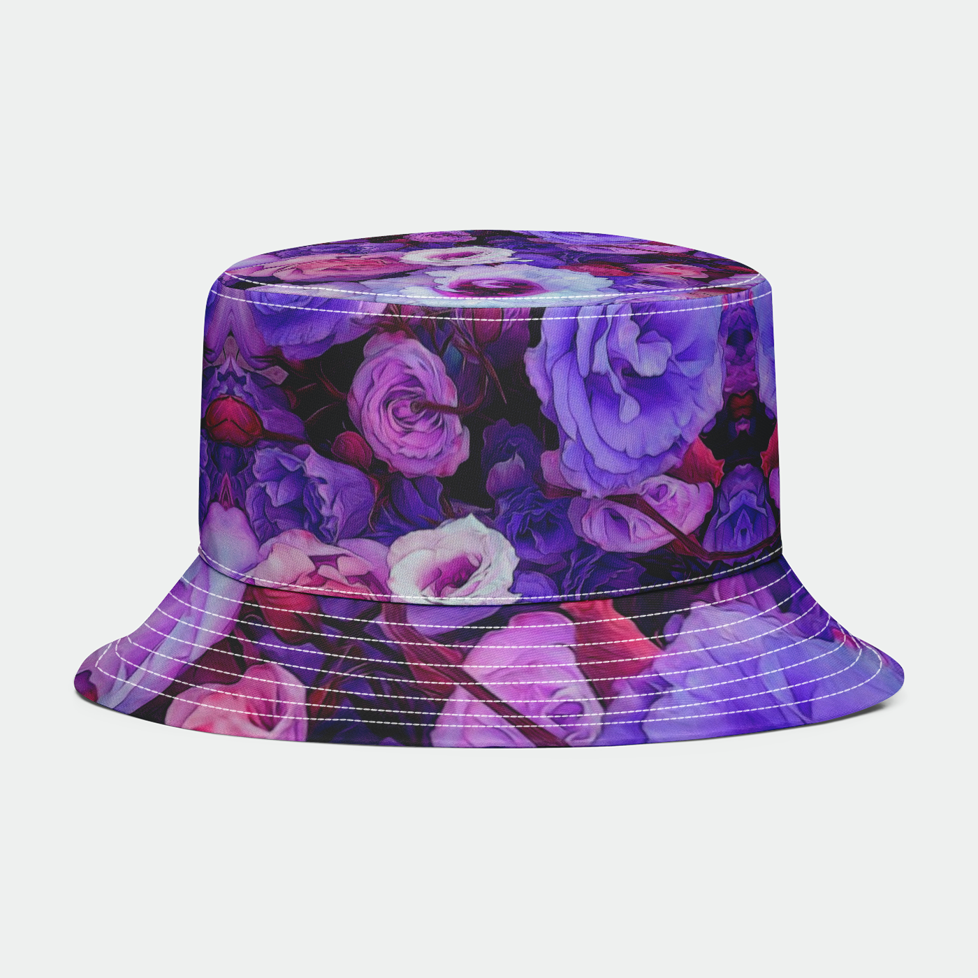 Purple Flower Kaleidoscope Bucket Hat