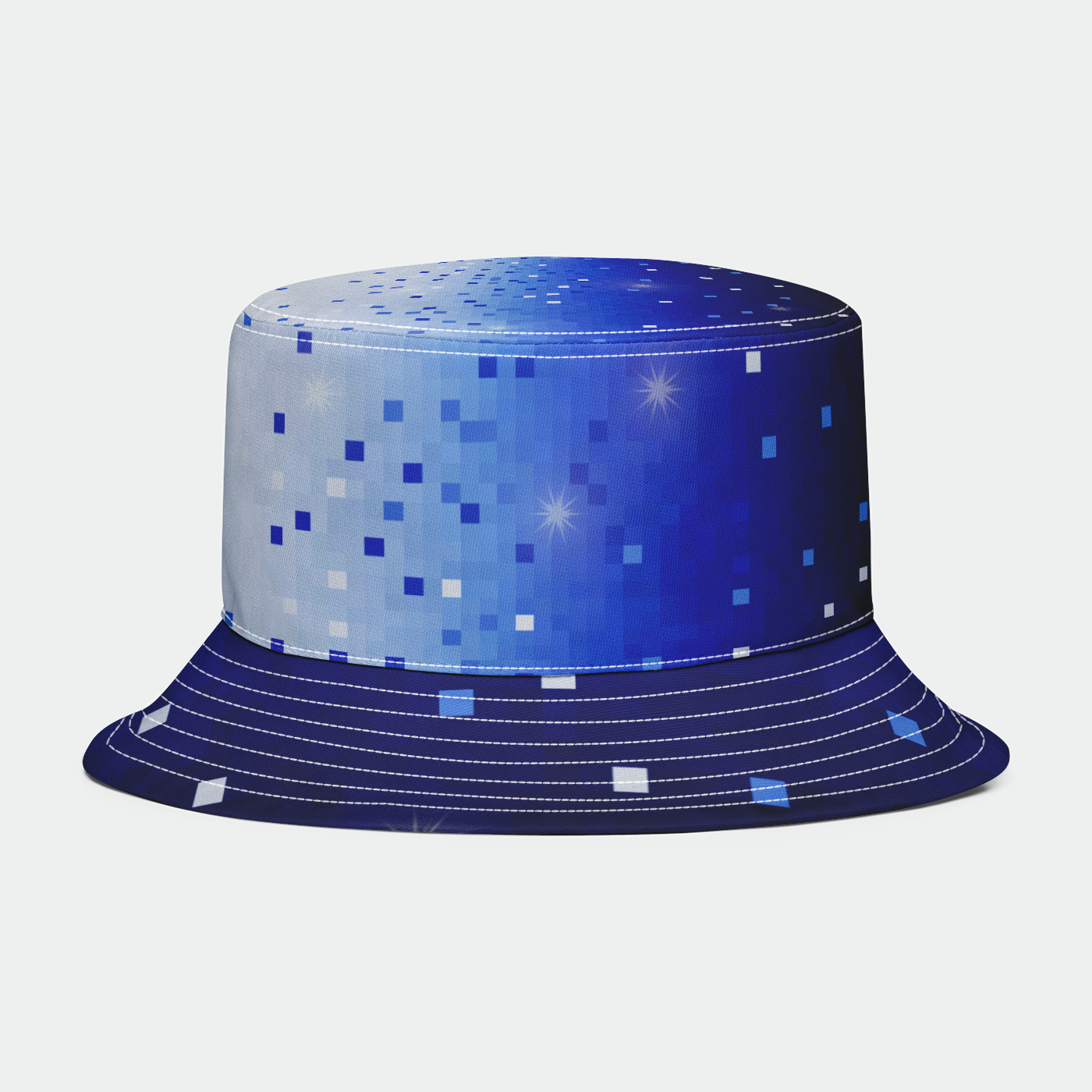 Blue Square Confetti Bucket Hat