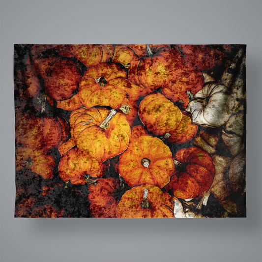 Tiny Pumpkin Pile Large Velvet Wall Tapestry