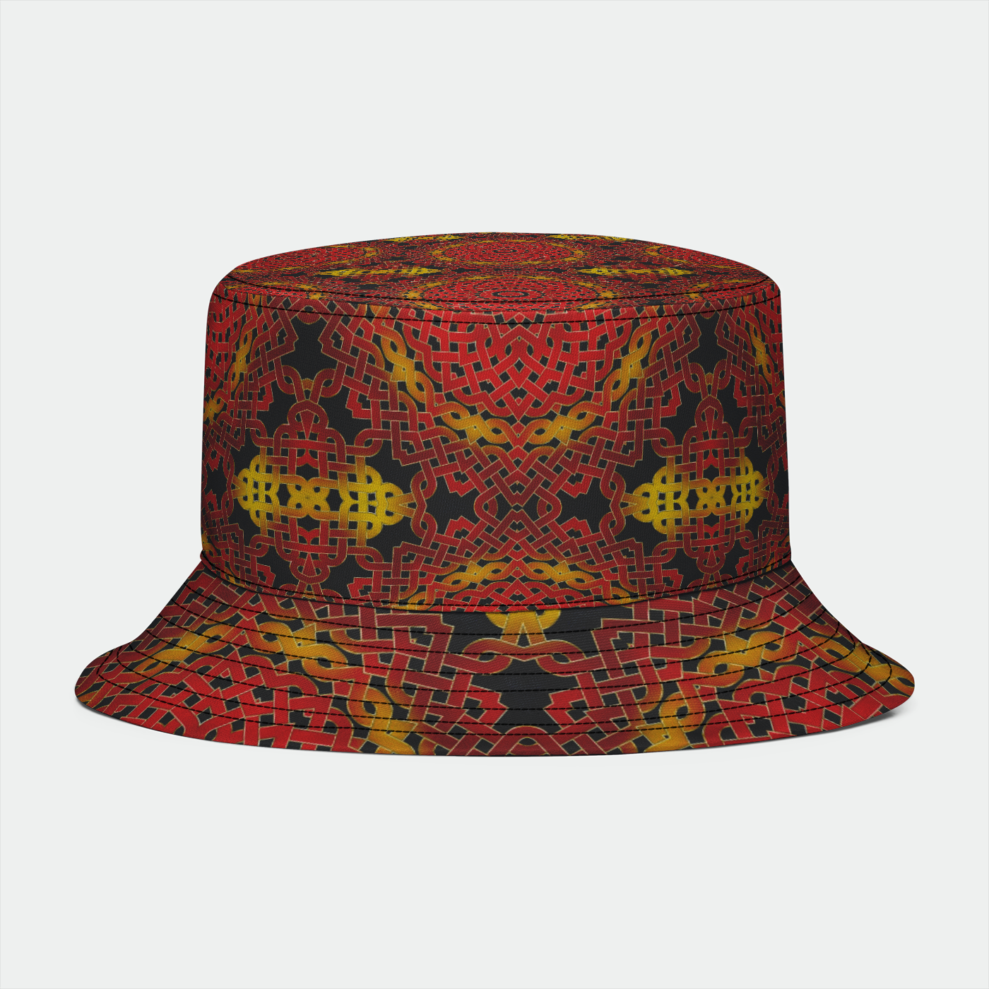 Celtic Orange Spiral Bucket Hat