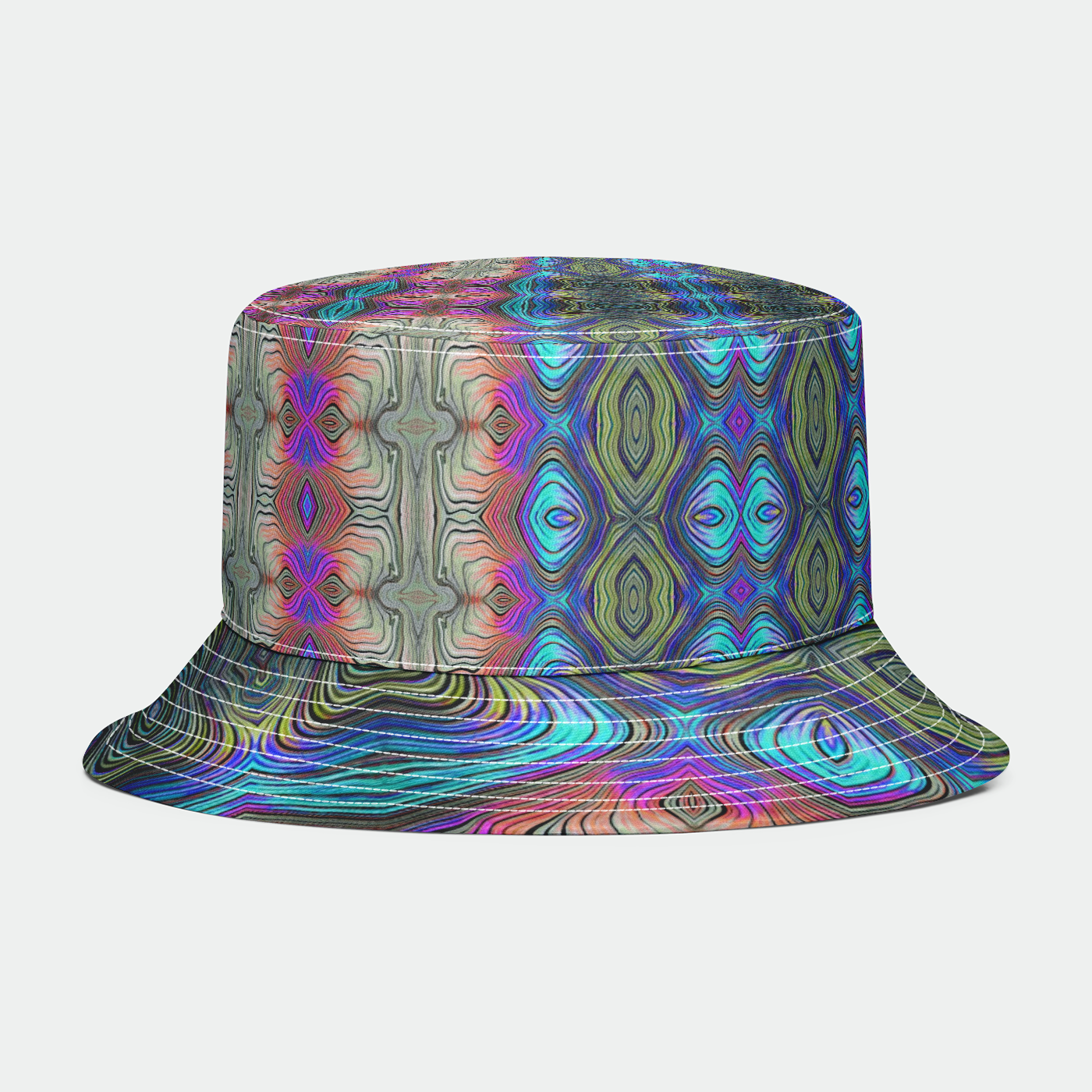 Mystic Blue With Pink Bucket Hat